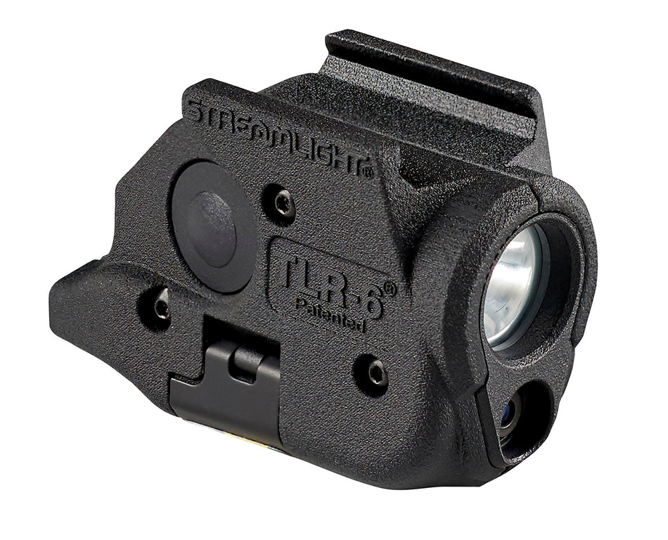 Streamlight, TLR-6, Tac Light with Laser, For Glock 43X MOS/48 MOS/43X with Rail/48 with Rail, Black, C4 LED, 100 Lumens, Red Laser, 2x CR1/3 N Lithium Batteries