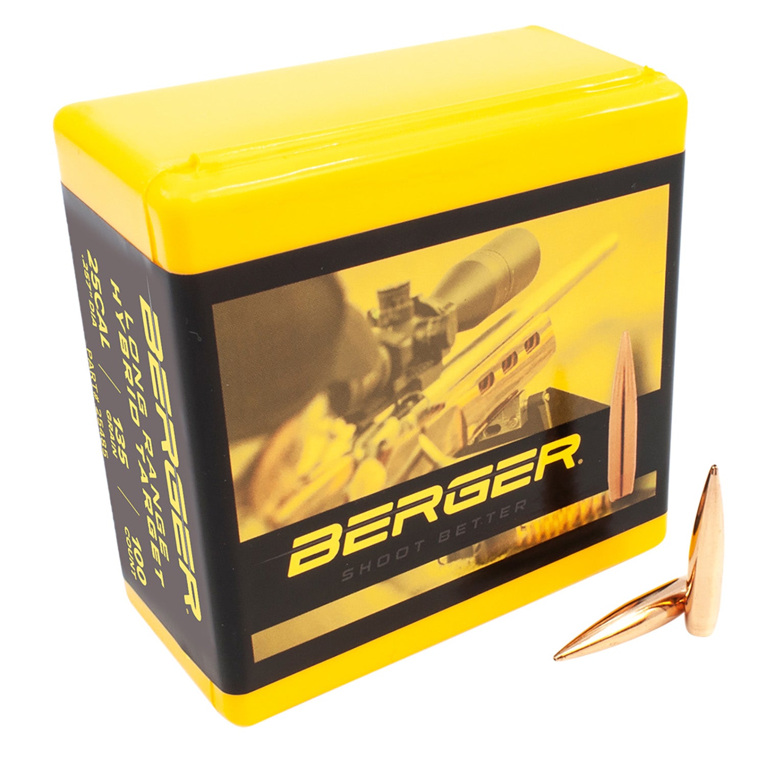 Berger Hybrid Target Long Range 25Cal 135gr Reloading Bullets 100/Box
