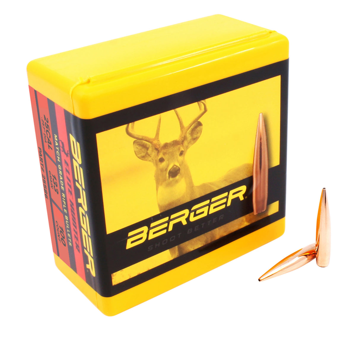 Berger Elite Hunter Outer Limits 25Cal 133gr Boat Tail Reloading Bullets 100/Box