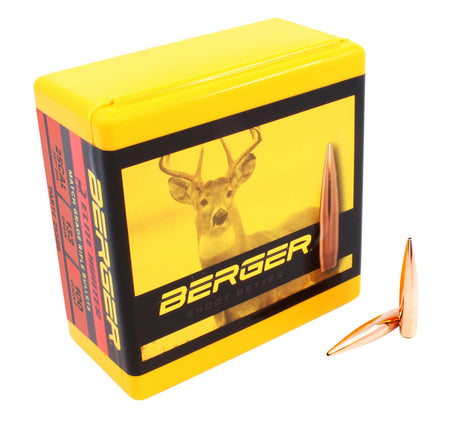 Berger Elite Hunter Outer Limits 25Cal 133gr Boat Tail Reloading Bullets 100/Box