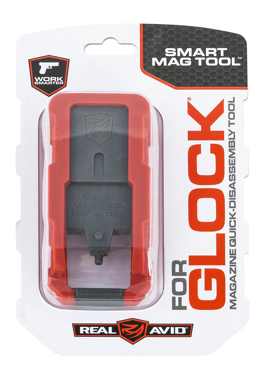 Real Avid AVGLOCKMT Plastic Smart Mag Tool for Glock Magazines Red/Gray