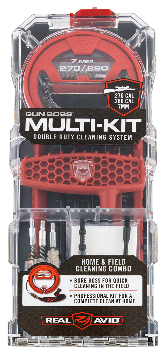 Real Avid AVGBMK270 .270 .280 7mm Cal Rifle Multi-Kit Gun Cleaning Set with Bore Boss