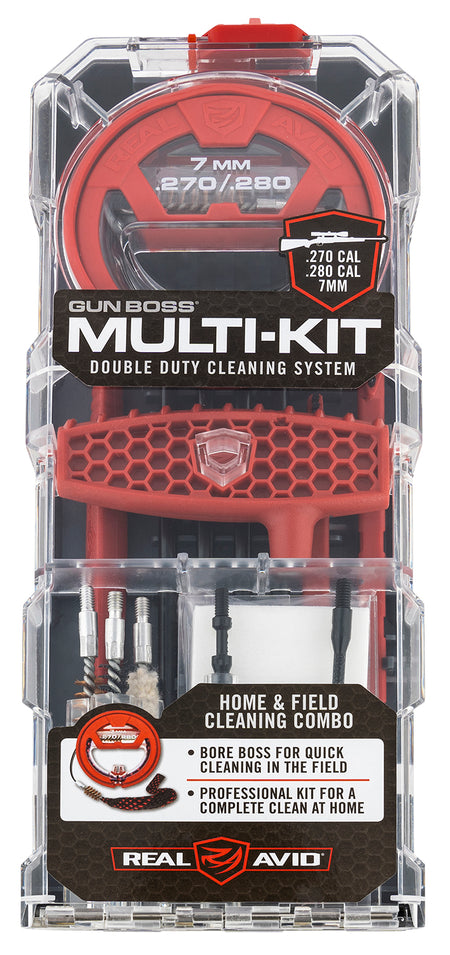 Real Avid AVGBMK270 .270 .280 7mm Cal Rifle Multi-Kit Gun Cleaning Set with Bore Boss