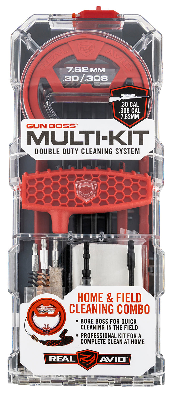 Real Avid AVGBMK308 .308 30 Cal 7.62mm Rifle Multi-Kit Gun Cleaning Set with Bore Boss