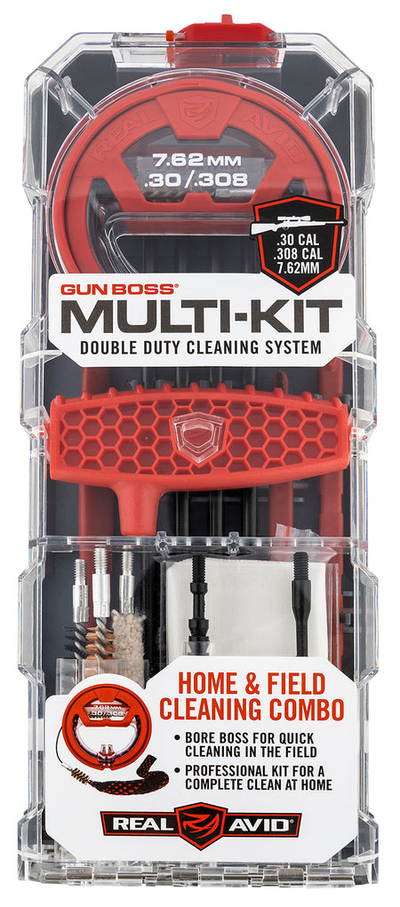 Real Avid AVGBMK308 .308 30 Cal 7.62mm Rifle Multi-Kit Gun Cleaning Set with Bore Boss