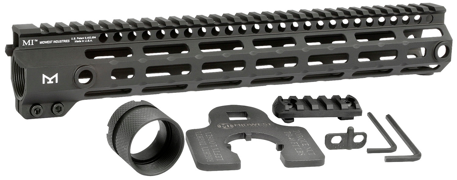 Midwest Industries 12.6" G4M AR-15 M-LOK Free-Float Handguard Black Hardcoat Anodized 6061-T6 Aluminum