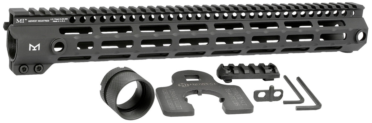 Midwest Industries MIG4M15 G4M Handguard AR-15 15" M-LOK Picatinny Top Rail Black Anodized Aluminum