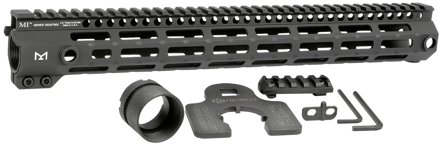Midwest Industries MIG4M15 G4M Handguard AR-15 15" M-LOK Picatinny Top Rail Black Anodized Aluminum