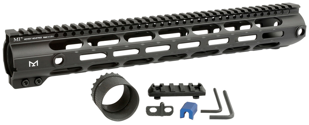 Midwest Industries MICR30815 AR-308 Combat Handguard 15" M-LOK QD Sockets Black Hardcoat Anodized Aluminum