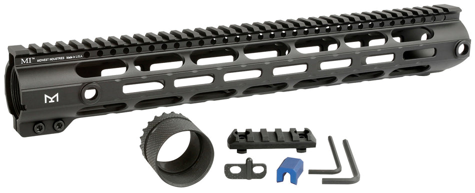 Midwest Industries MICR30815 AR-308 Combat Handguard 15" M-LOK QD Sockets Black Hardcoat Anodized Aluminum