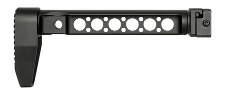 Midwest Industries Side Folding Stock with Adaptor 4140 Steel Black Skeletonized Minimalistic Butt Plate
