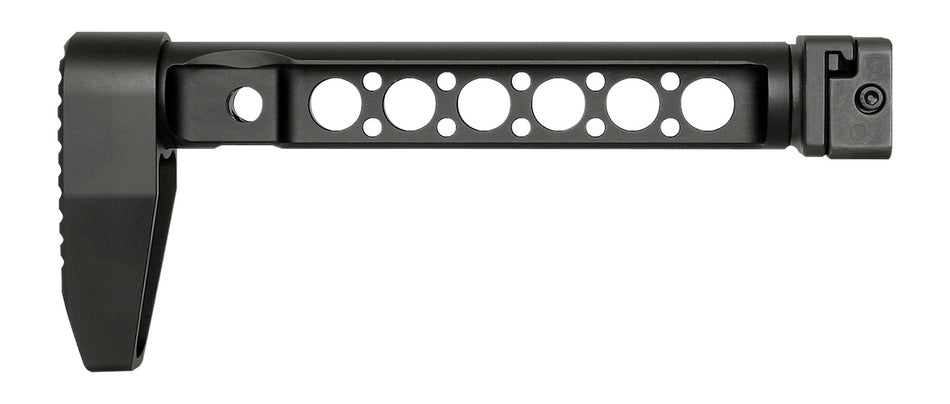 Midwest Industries Side Folding Stock with Adaptor 4140 Steel Black Skeletonized Minimalistic Butt Plate