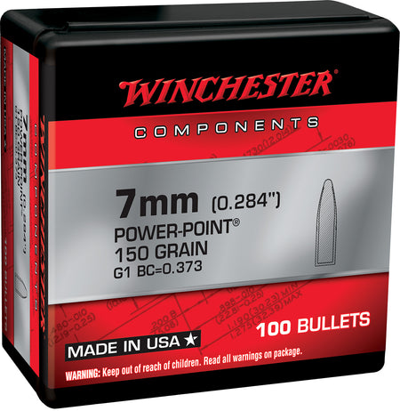 Winchester 7mm 150gr Power Point Component Rifle Bullets 100/Box