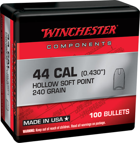 Winchester WB44SP240X 44 Special 240gr Soft Point Centerfire Handgun Reloading Bullets 100/Box