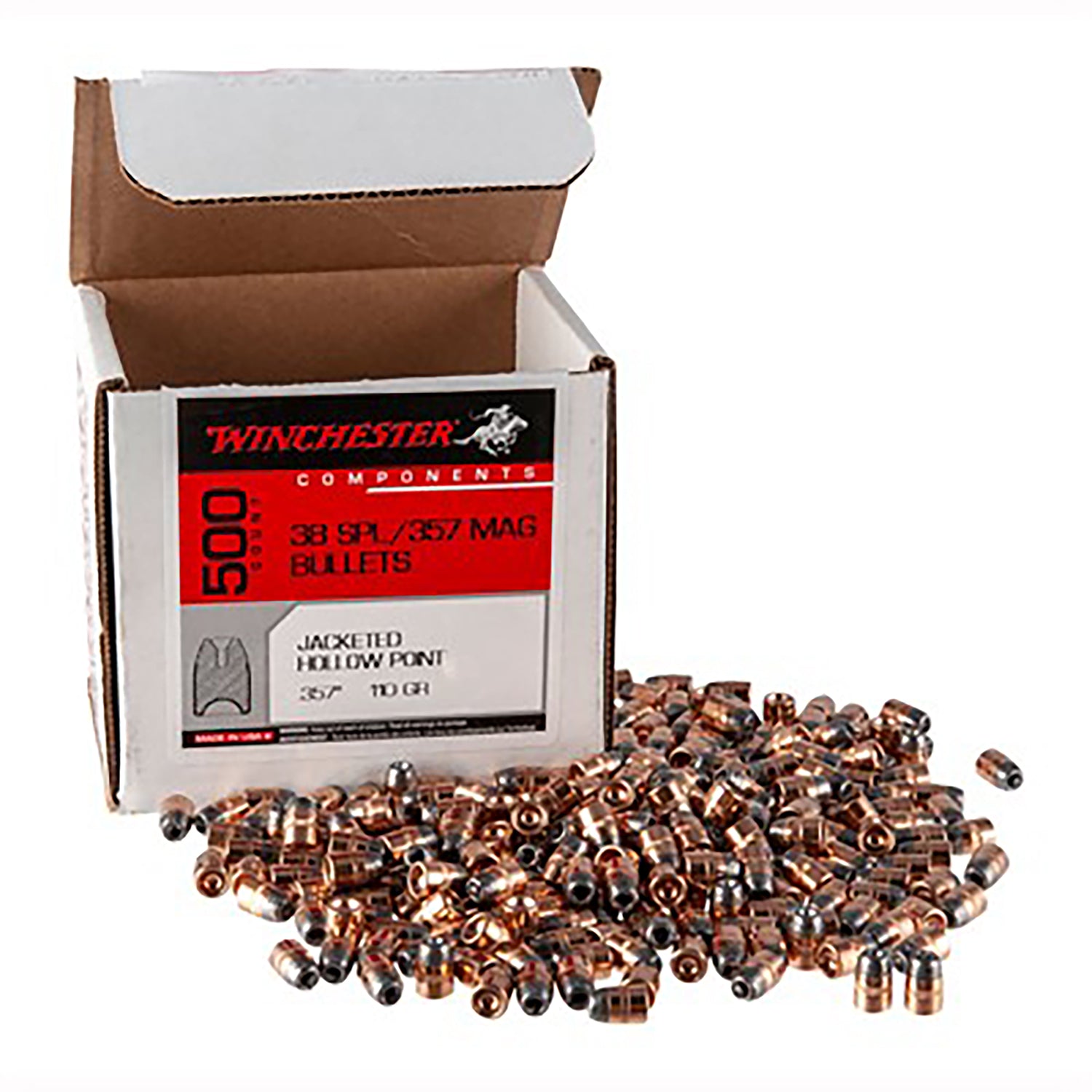 Winchester WB38HP110D Centerfire Handgun Reloading Bullets 38 Cal 110gr Jacketed Hollow Point 500/Box