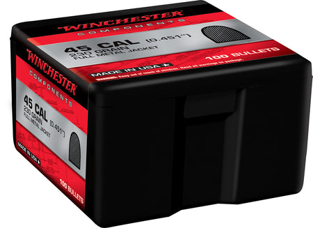 Winchester WB45MC230X Centerfire Handgun Reloading Bullets 45 Cal 230gr Full Metal Jacket 100/Box