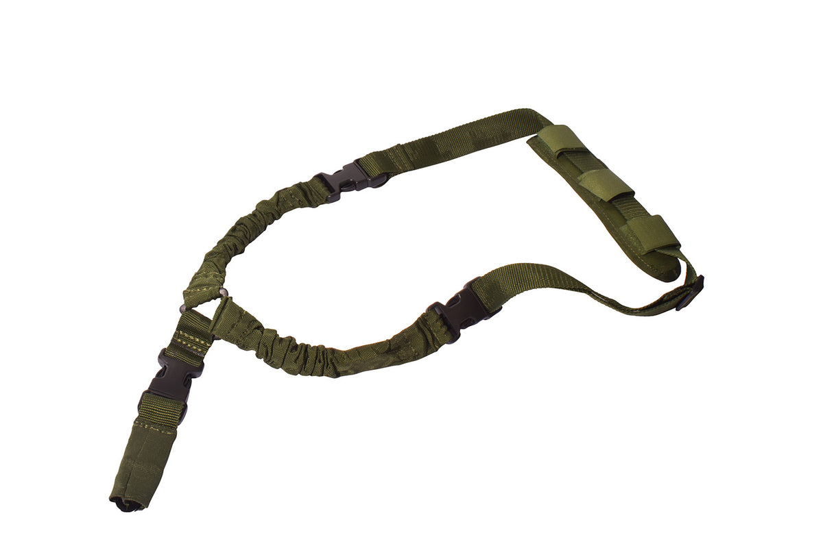 Rukx Gear ATICT1PSG Green Single Point Tactical Bungee Sling Nylon Adjustable