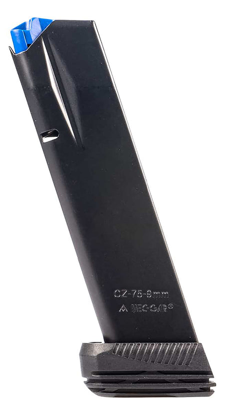 Mec-Gar CZ75B/CZ85B 9mm Luger 19rd Blued Carbon Steel Extended Magazine