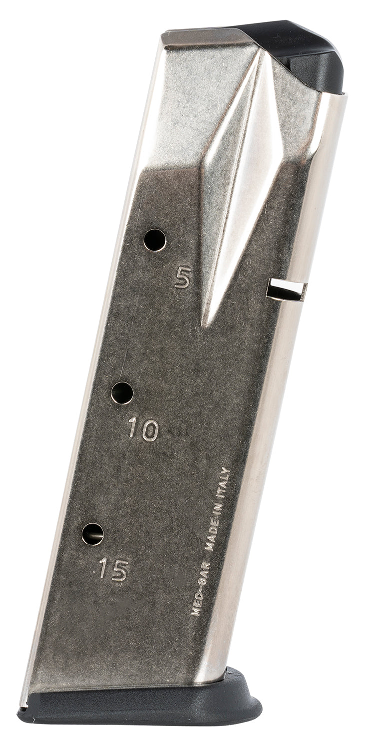 Mec-Gar MGP22815N Extended 9mm 15-Round Nickel Magazine Fits Sig P228 Carbon Steel