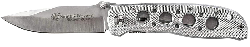 Smith & Wesson Knives Extreme Ops CK105HCP 3.22" Folding Drop Point SS Blade Aluminum Handle Lanyard Hole