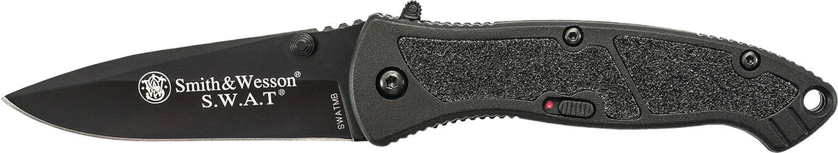 S&W SWATMBCP S.W.A.T. 3.20" M.A.G.I.C. Assisted Folding Knife Black Aluminum Handle Includes Pocket Clip