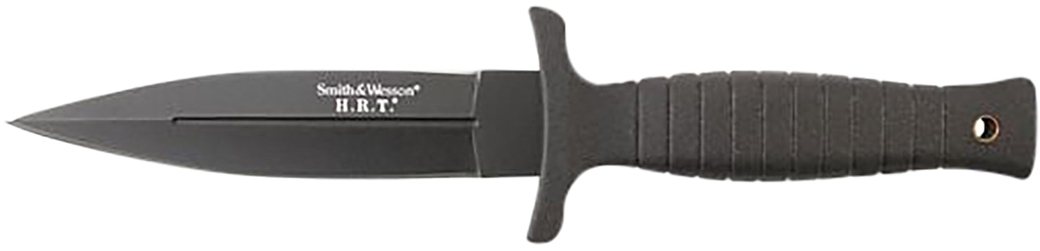 Smith & Wesson HRT Fixed Blade Knife 4.75" Spear Point Plain 7Cr17MoV SS Blade Rubber Handle 9" OAL Belt Sheath Included