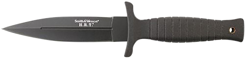 Smith & Wesson HRT Fixed Blade Knife 4.75" Spear Point Plain 7Cr17MoV SS Blade Rubber Handle 9" OAL Belt Sheath Included