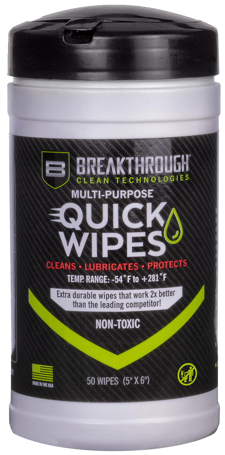 Breakthrough Clean BTCLPQW50 Firearm CLP Quick Wipes 50 Ct 5x6"