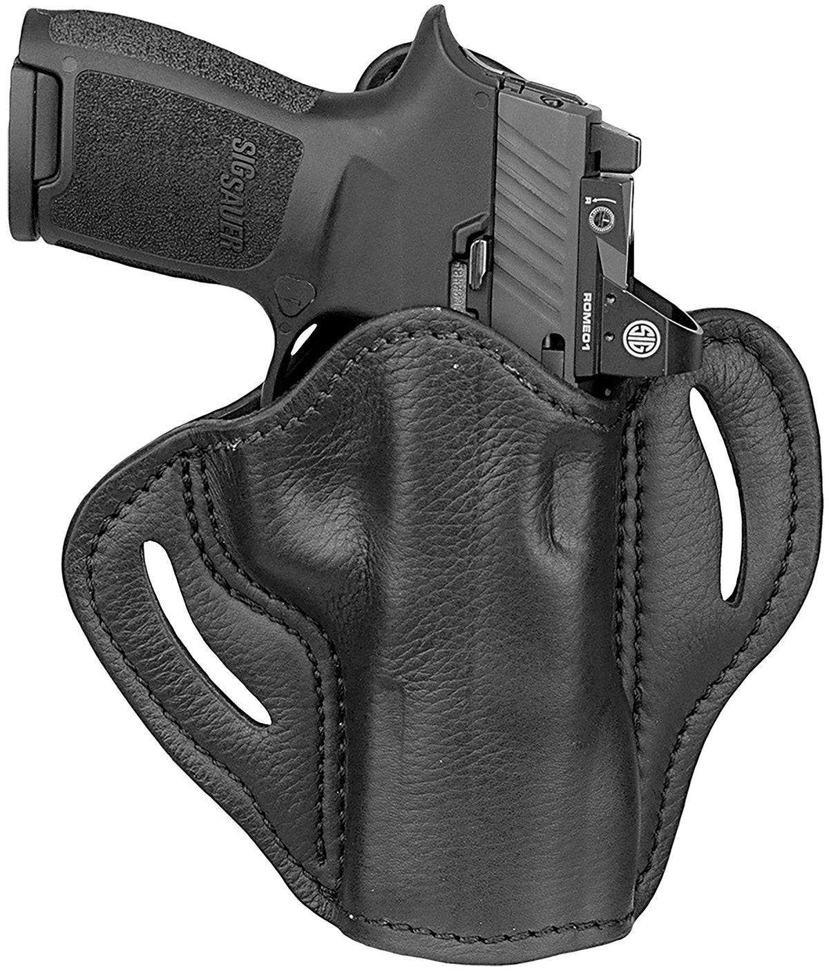 1791 Ultra Custom OWB Holster Size 2.4 Night Sky Black Leather Fits Sig P320/Springfield XD-M Right Hand