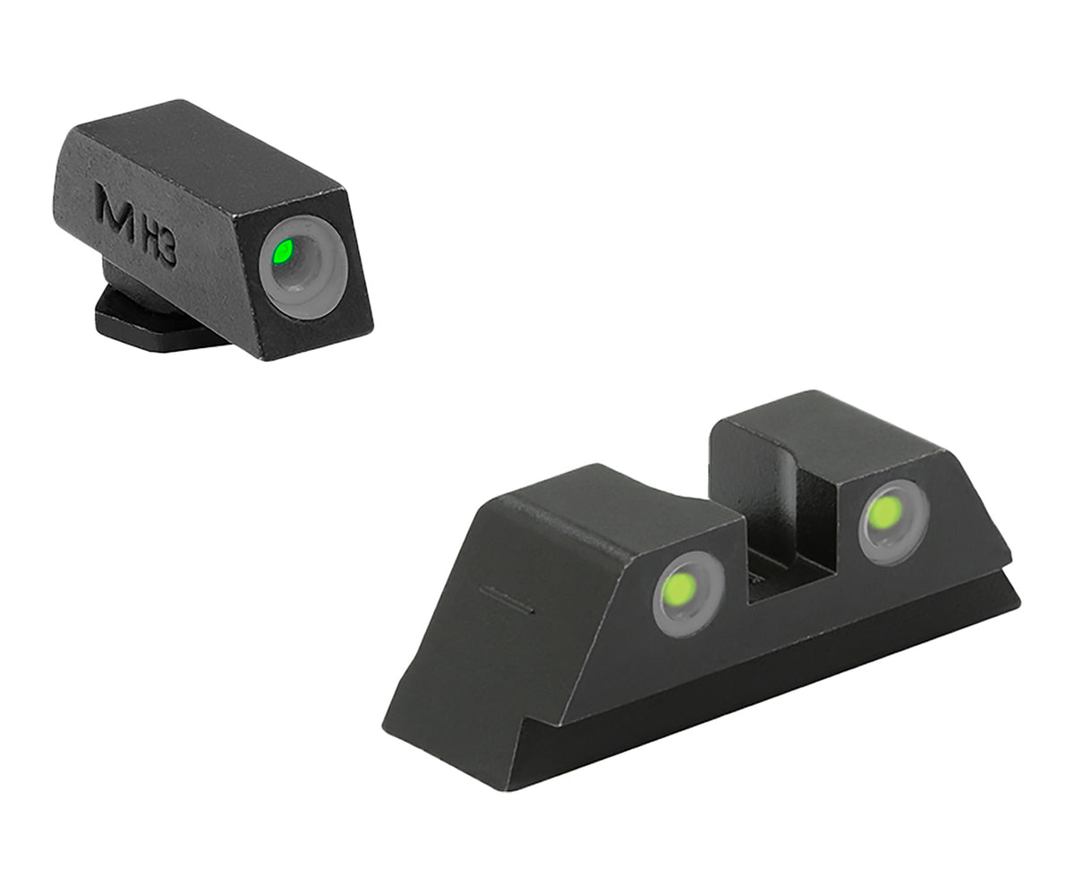 Meprolight Tru-Dot Tritium Sight Set Green Front/Yellow Rear White Outline Glock Large Frame .45 ACP/10mm