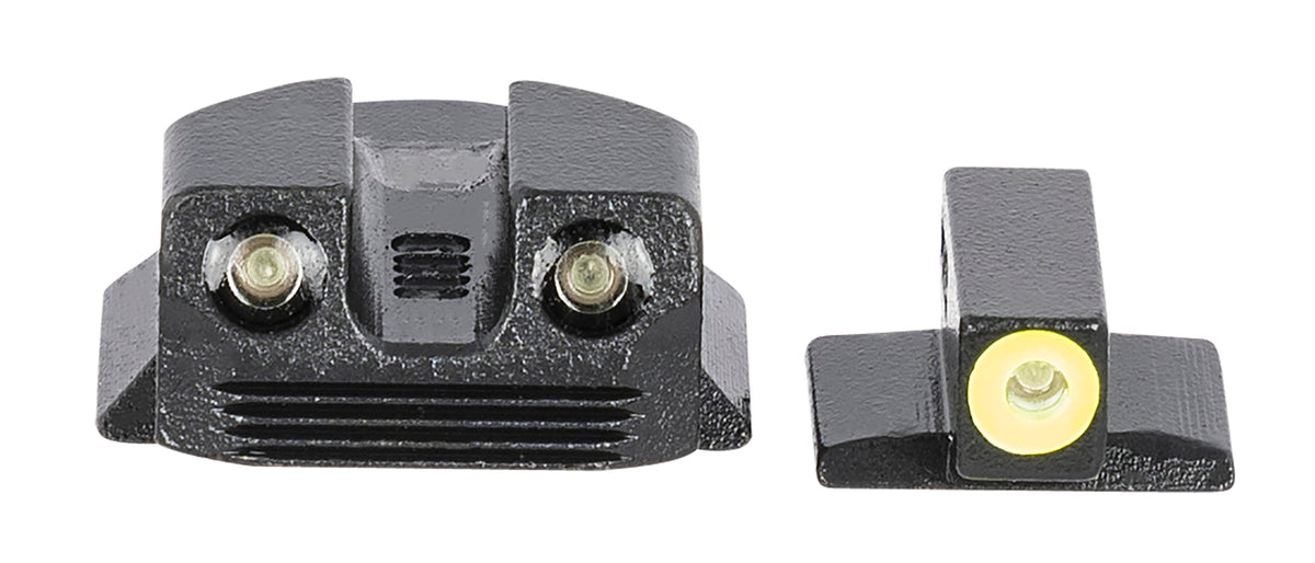 Meprolight Hyper-Bright Green Tritium Pistol Sight Set Post Mount Black Frame Kimber 1911 Micro