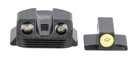 Meprolight Hyper-Bright Green Tritium Pistol Sight Set Post Mount Black Frame Kimber 1911 Micro