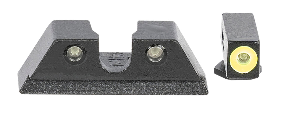 Meprolight Hyper-Bright Green Tritium Pistol Sight Set Black Frame Compatible with Taurus G3C