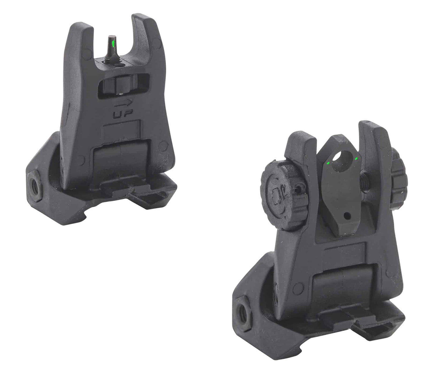 Meprolight FUBS 404100 Flip-Up Backup Sight Set AR-15 Green Tritium Front and Rear Black