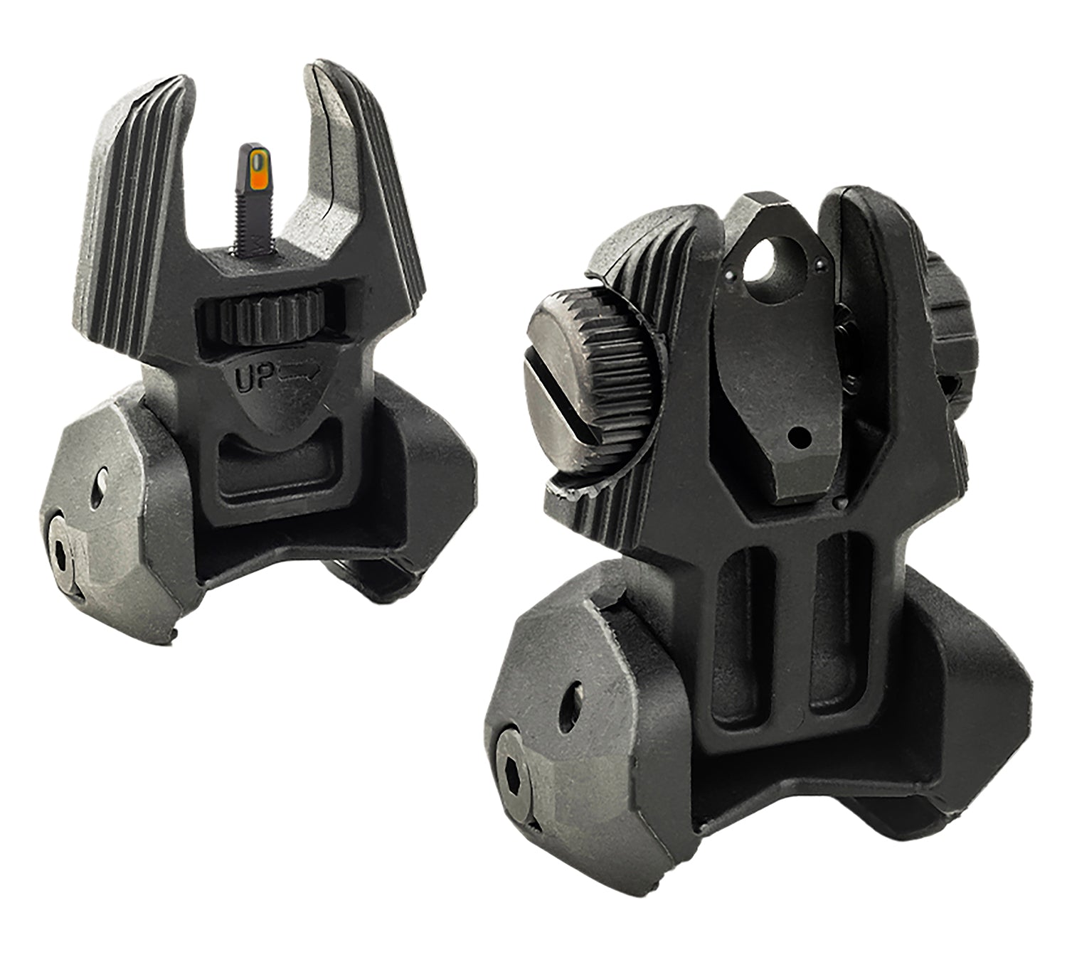 Meprolight FRBS 403220 Flip-Up Backup Sight Set AR-15 Orange Front Green Rear Tritium Black Frame