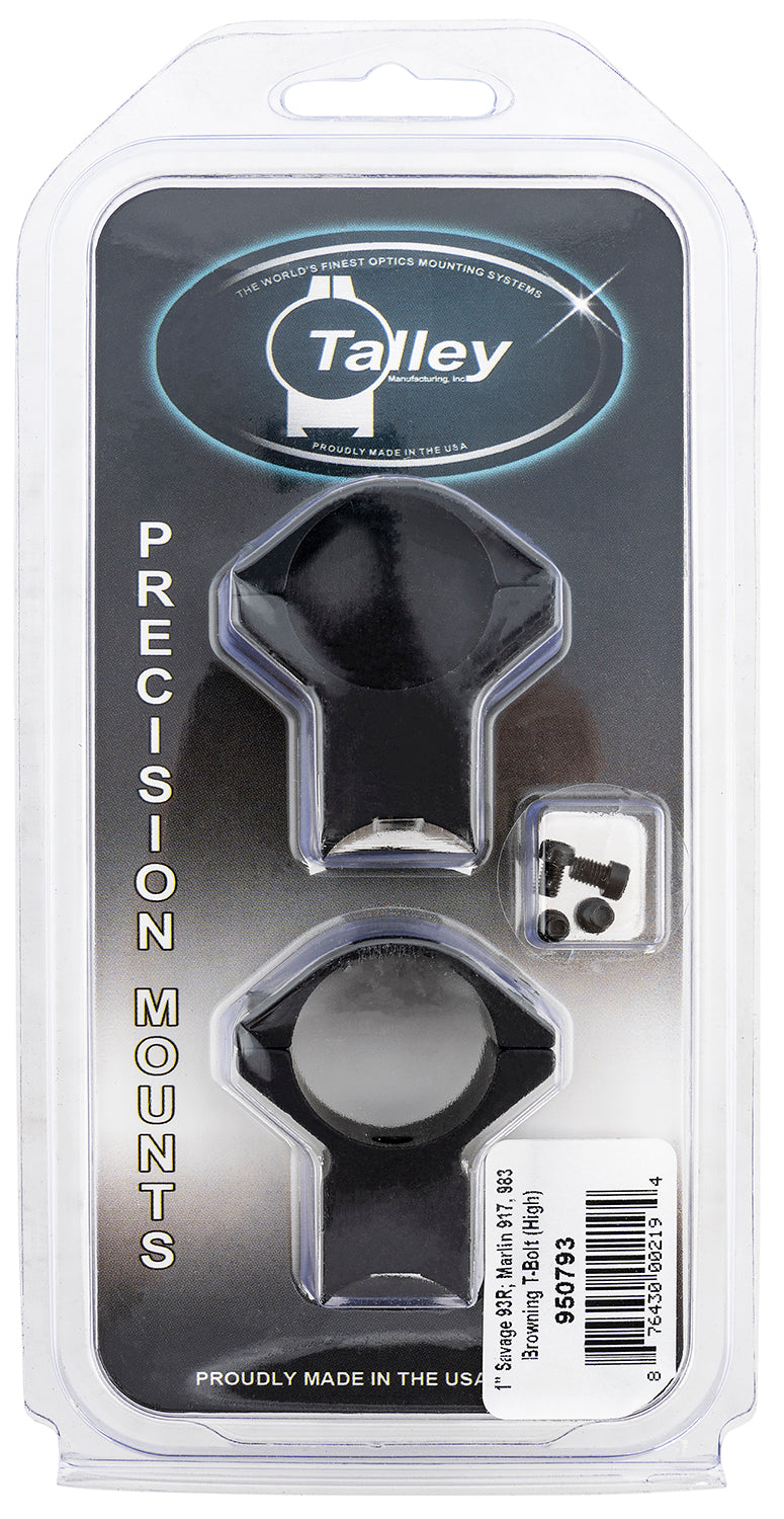 Talley 950793 Integrated Scope Ring and Base Combo for Savage 93R Mark II 1 Inch High Black