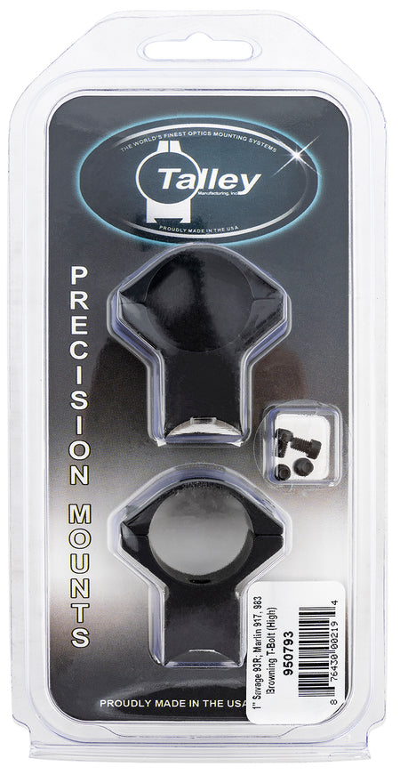 Talley 950793 Integrated Scope Ring and Base Combo for Savage 93R Mark II 1 Inch High Black