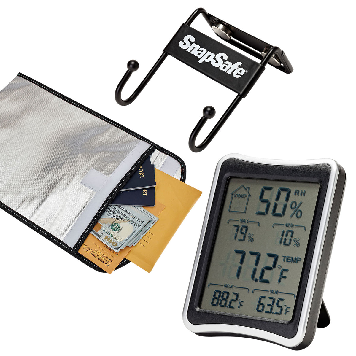 Hornady 75850 Safe Accessory Kit Magnetic Hook, Dehumidifier, LED Light and Hygrometer