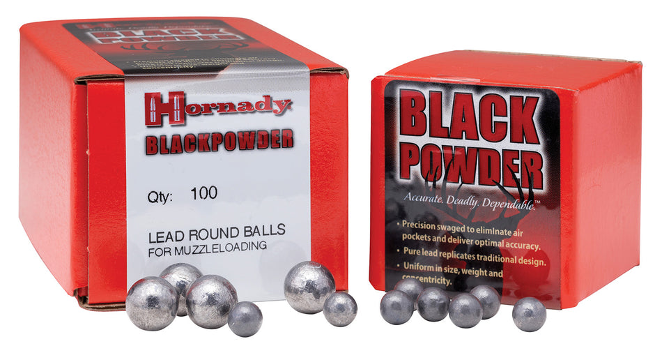 Hornady .451 Round Balls 44 Caliber 100 Per Box Lead Black Powder Projectiles
