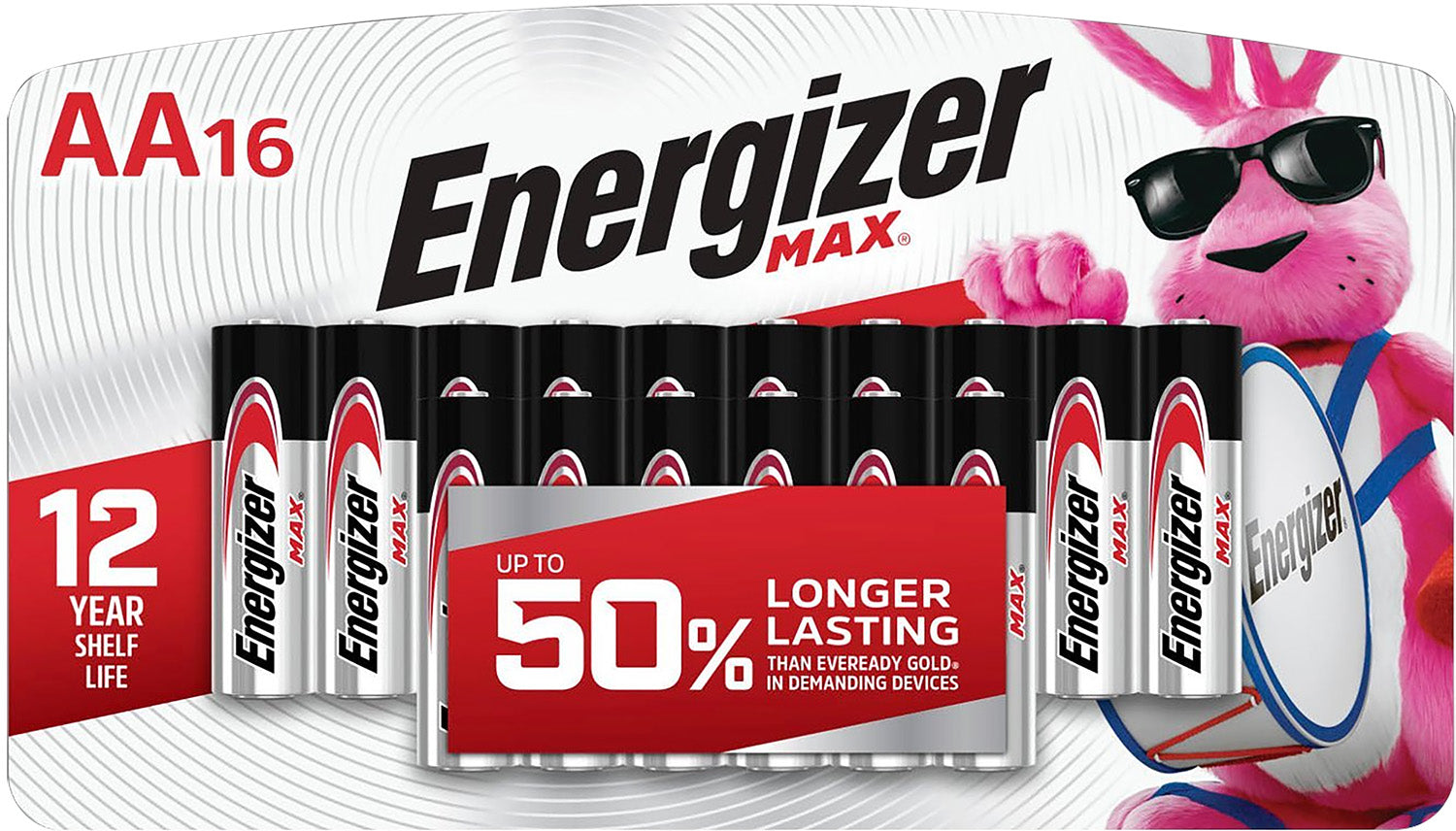Energizer MAX E91LP16 1.5 Volt AA Alkaline Battery 16-Pack