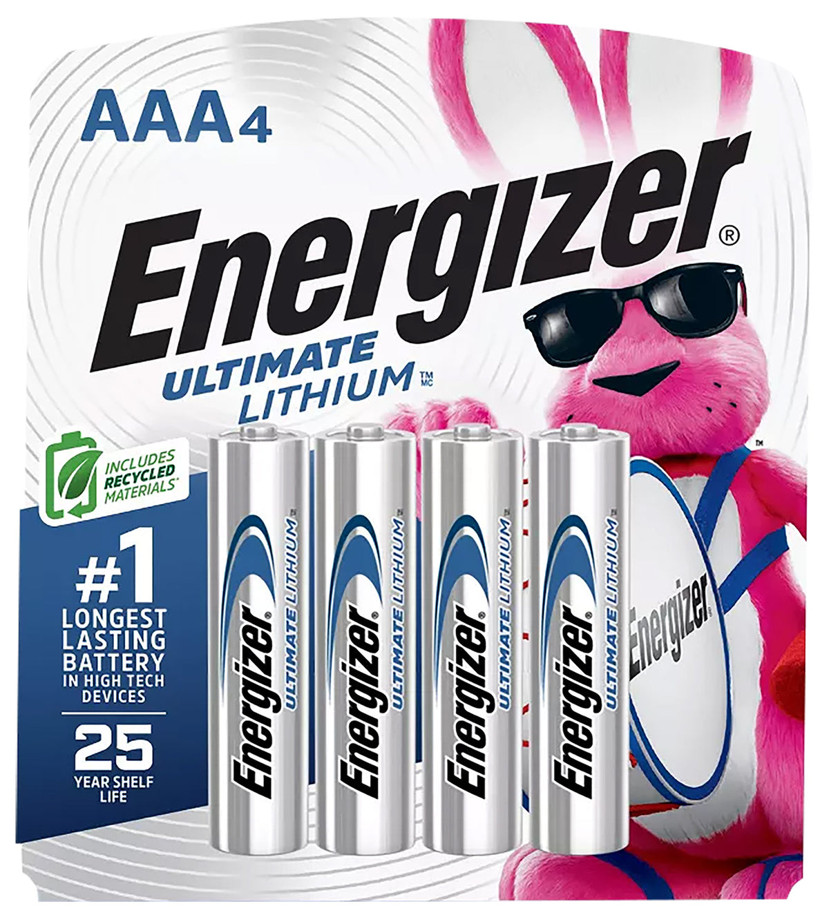 Energizer Ultimate L92SBP4H3 1.5 Volt AAA Lithium Battery 4-Pack