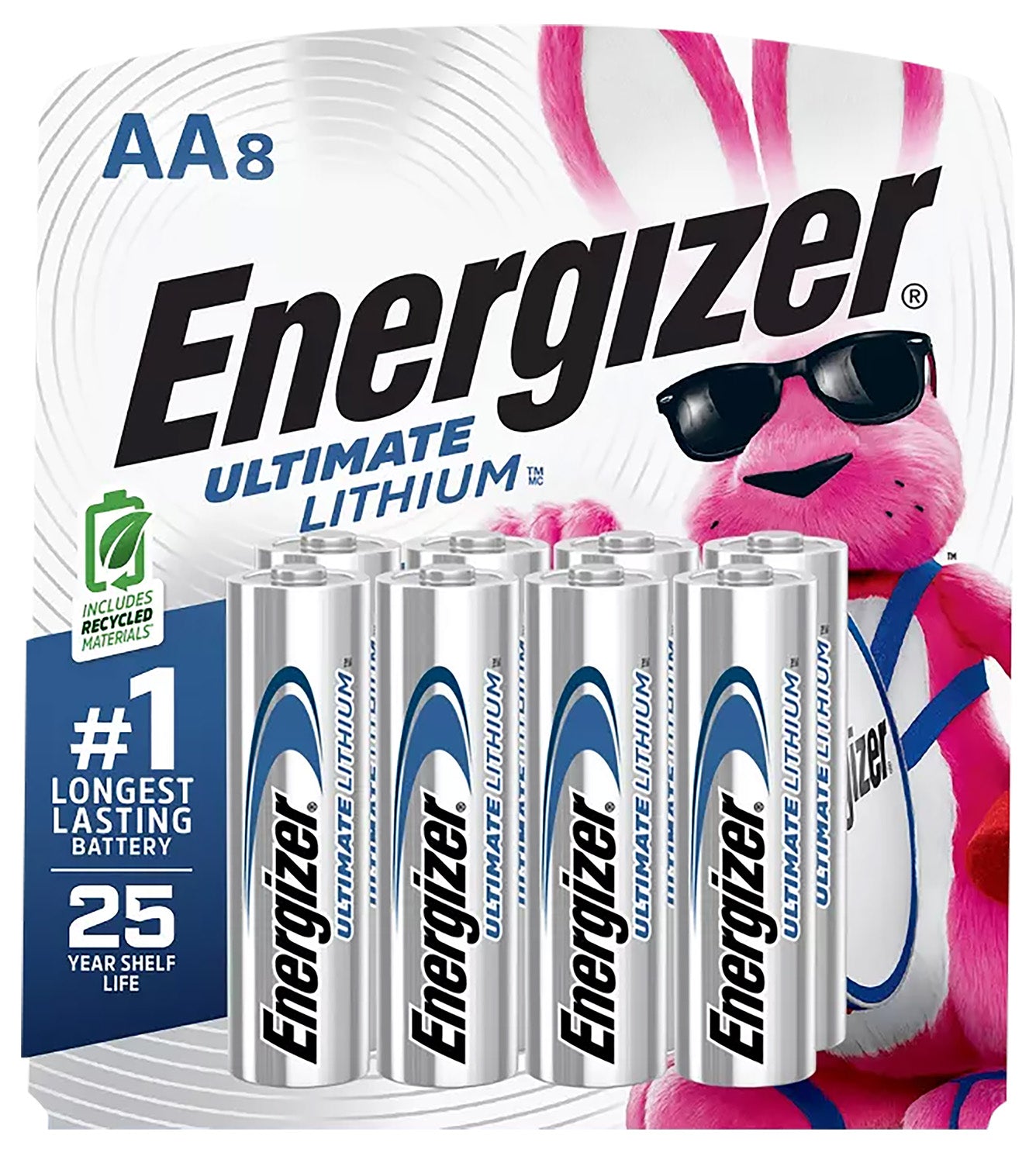 Energizer Ultimate L91SBP8H3 1.5 Volt AA Lithium Battery 8-Pack
