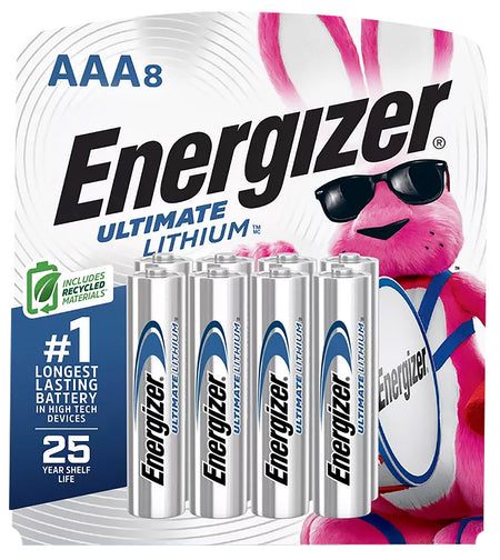 Energizer Ultimate L92SBP8H3 1.5 Volt AAA Lithium Battery 8-Pack