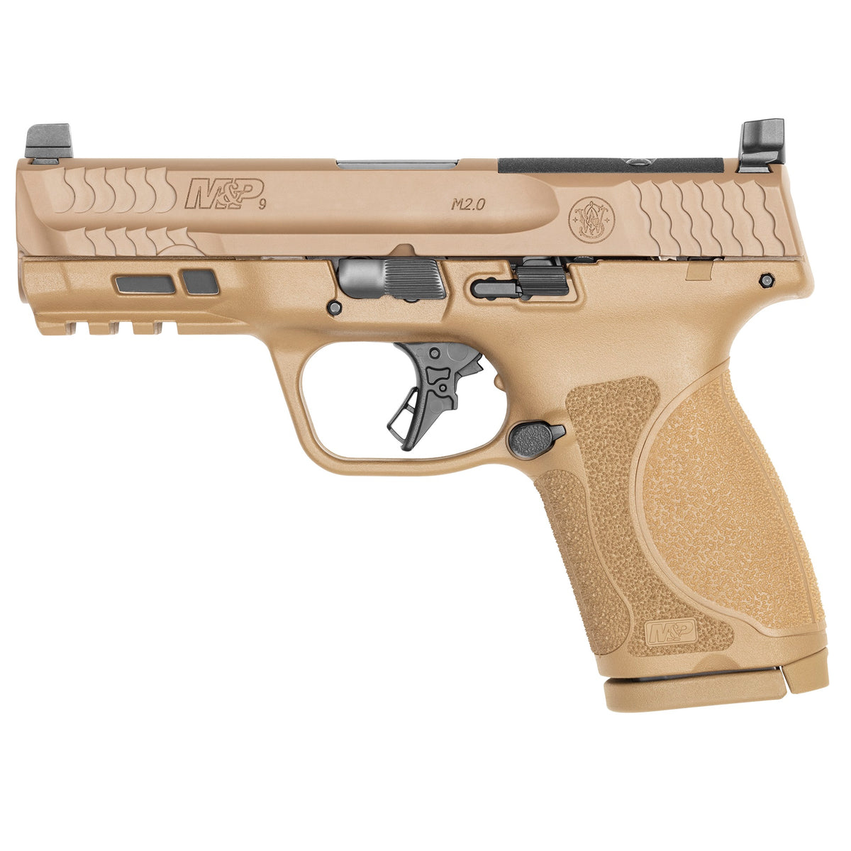 Smith & Wesson 13572 M&P M2.0 Compact 9mm Luger 15+1, 4" Stainless Steel Barrel & Optic Cut/Serrated Stainless Steel Slide, Flat Dark Earth Polymer Frame w/Picatinny Rail