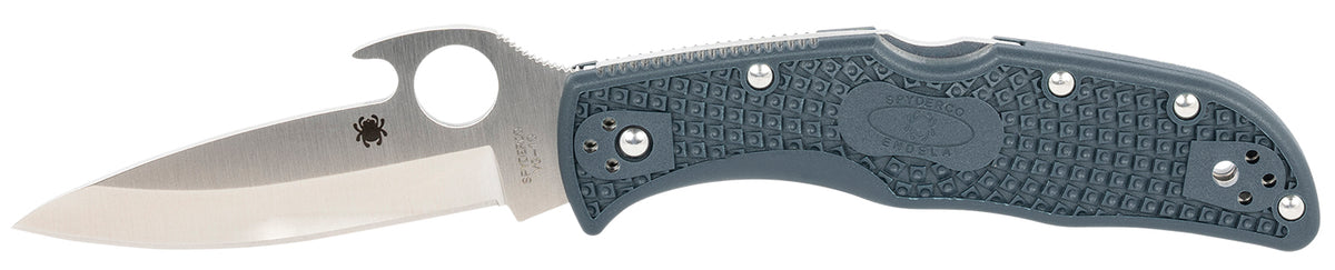 Spyderco Endela Lightweight Folder 3.41" VG-10 Stainless Plain Clip Point Blade Blue Gray FRN Handle & Clip