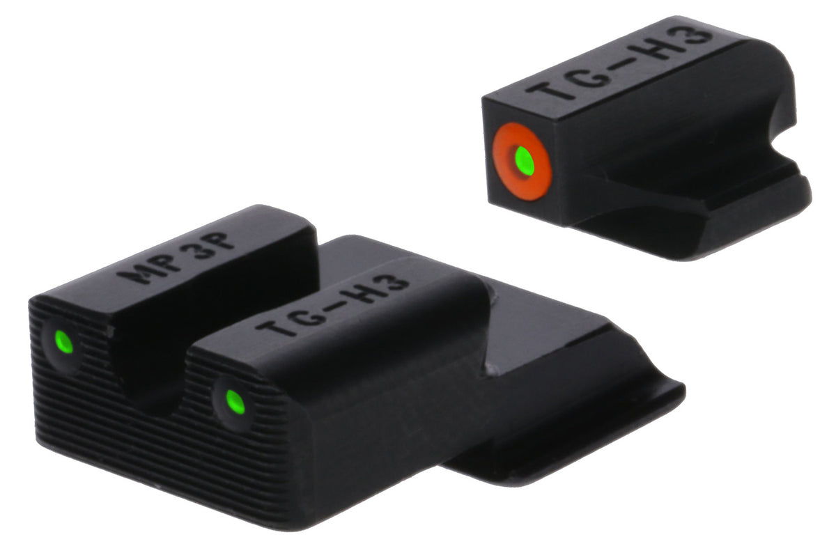 TruGlo TGTG231MP4C Tritium Pro Black Green Tritium Orange Outline Front & Rear Night Sight Handgun Set