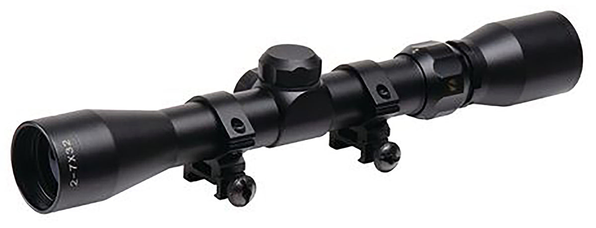 TruGlo Trushot 2-7x32mm Riflescope TG852732B Black Anodized Duplex Reticle with Rubber-Coated Eyepiece