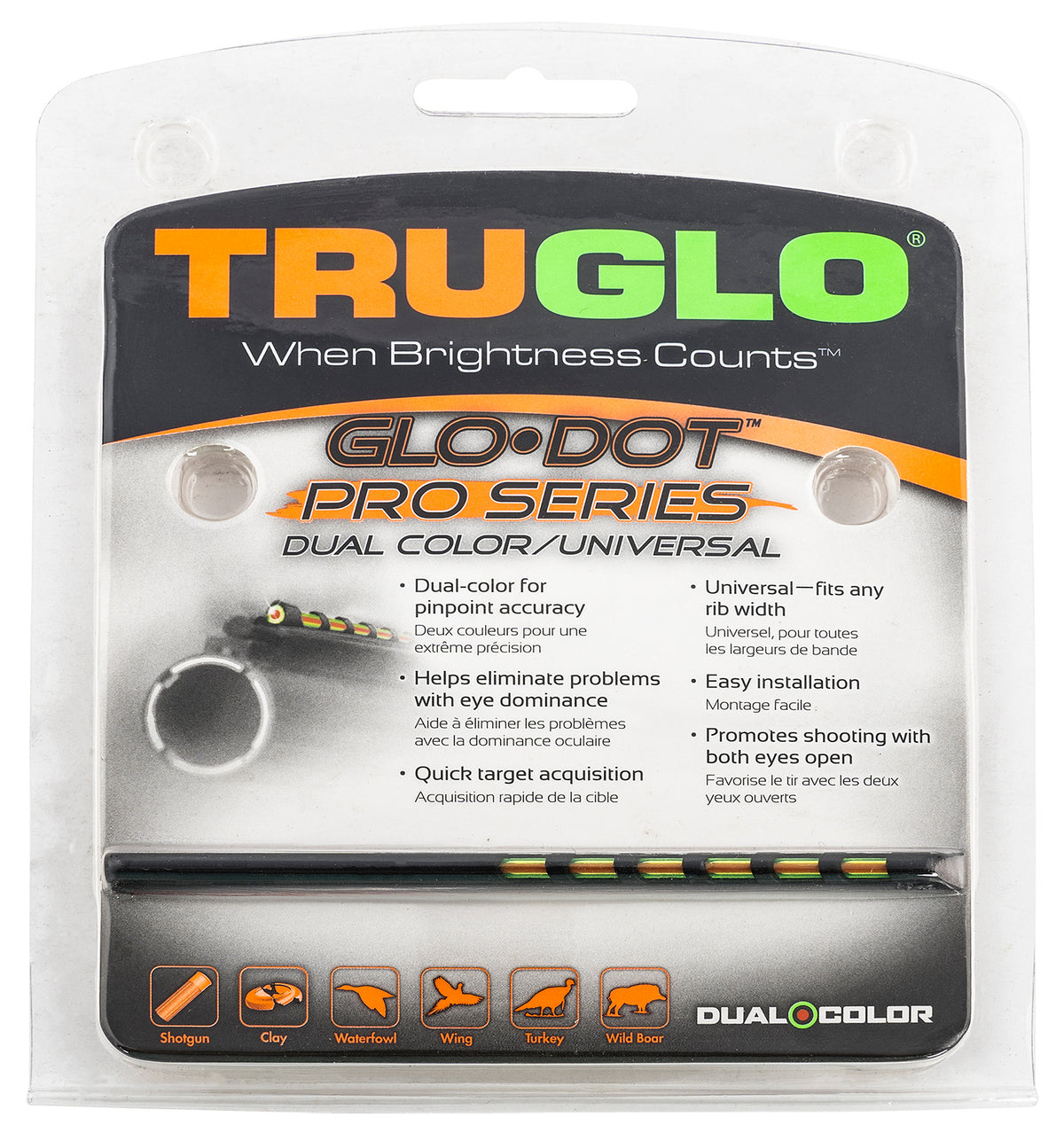 TruGlo Glo-Dot Pro Dual Universal Shotgun Sight TG-TG104D Fiber Optic Replacement