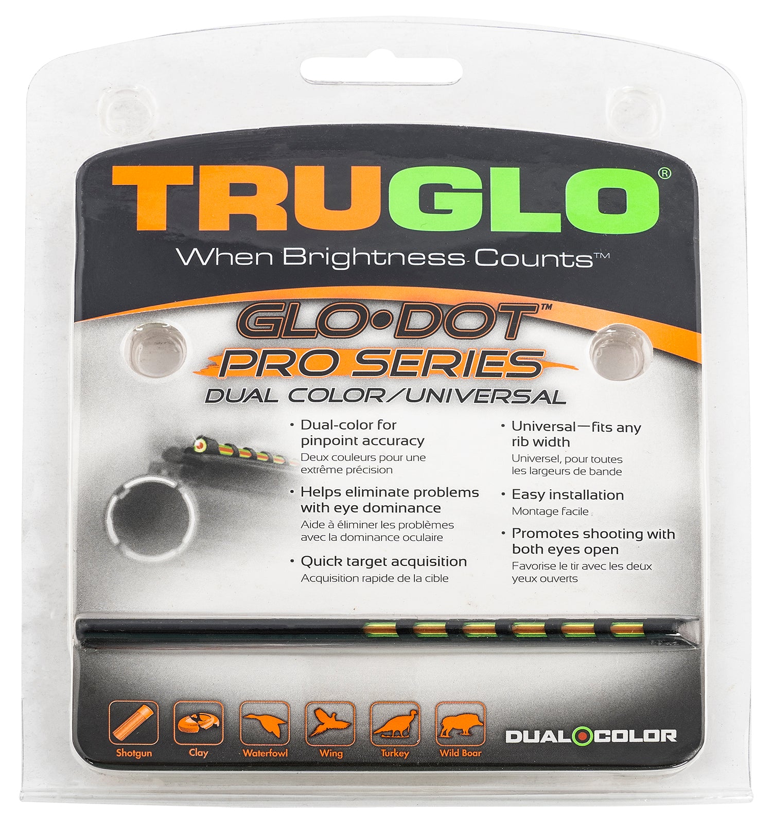 TruGlo Glo-Dot Pro Dual Universal Shotgun Sight TG-TG104D Fiber Optic Replacement