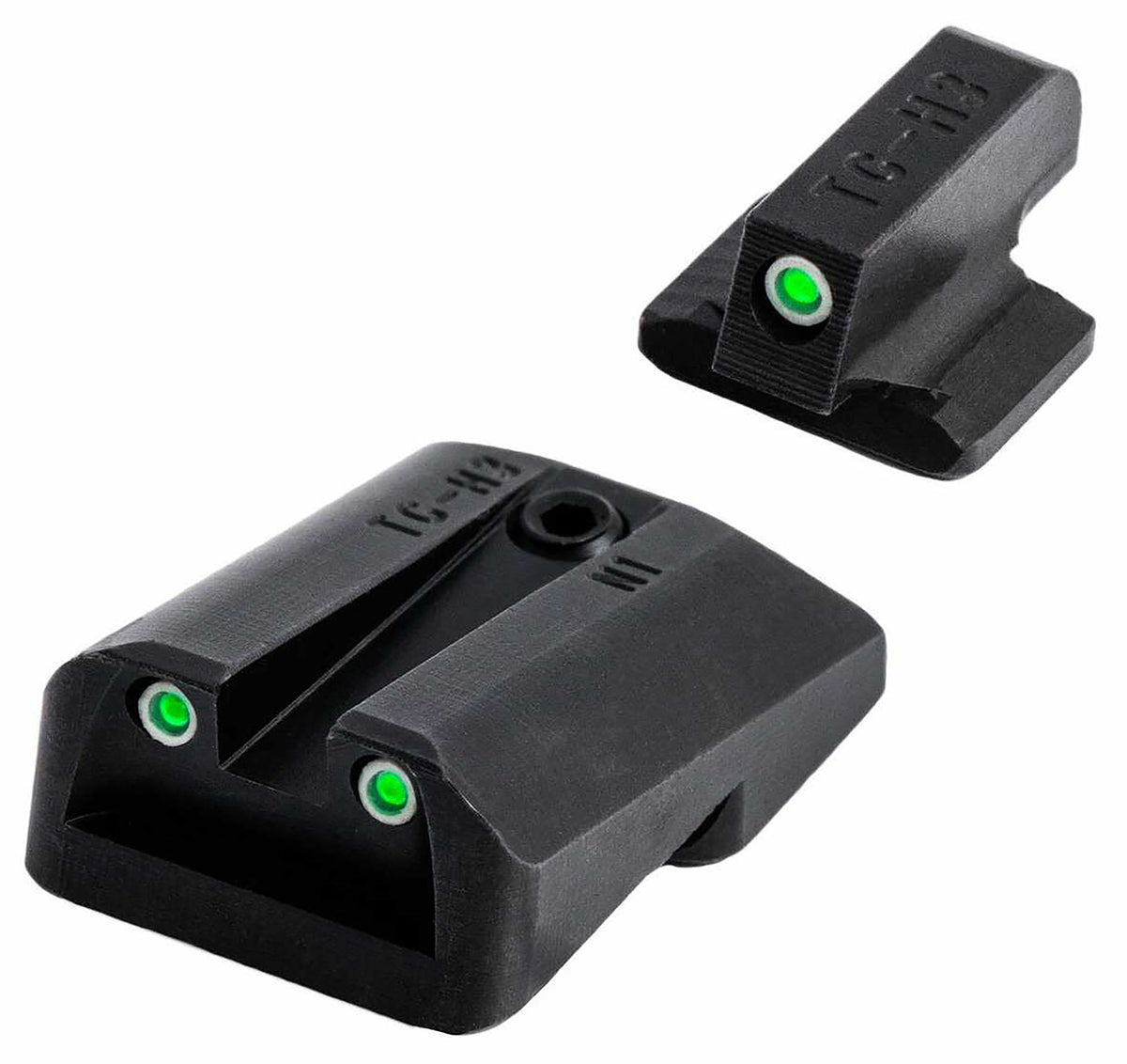 TruGlo Tritium Pro Night Sight TGTG231F3W White Outline Front & Green Tritium Rear Set